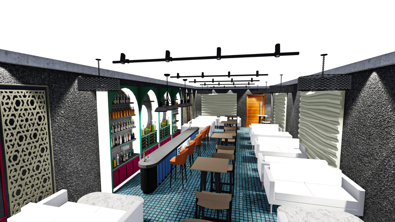 Bar Interior Setup Rendering